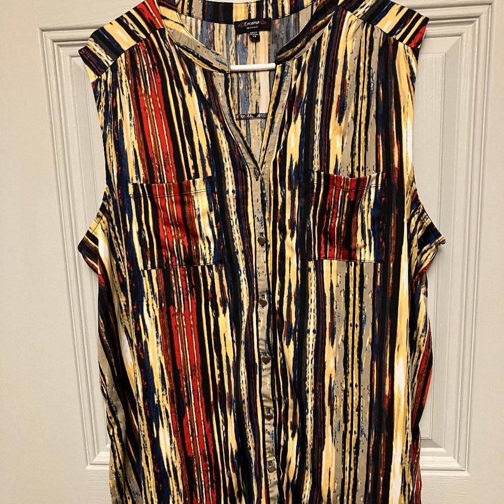 WOMEN'S SIZE 2X POLY SPANDEX BLEND LONG CASUAL TOP